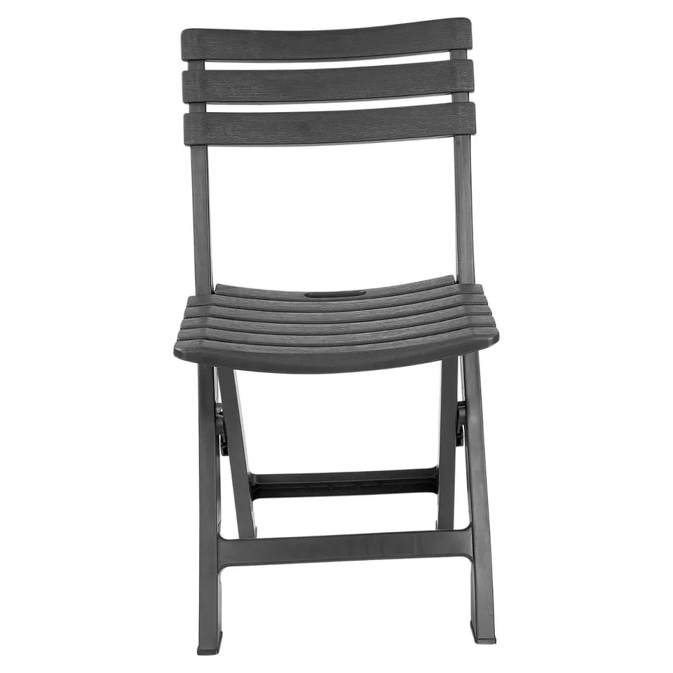 image 1 of Collapsible Folding Garden Chair Set - Camping Patio Lounge Seat | Grey | 6