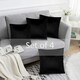 image 4 of Plain Velvet 45cm x 45cm Black Cushion Set of 4 | Black | 45cm x 45cm x 10cm | 4