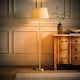 image 2 of ValueLights Modern Gold Metal Floor Lamp With Beige Shade