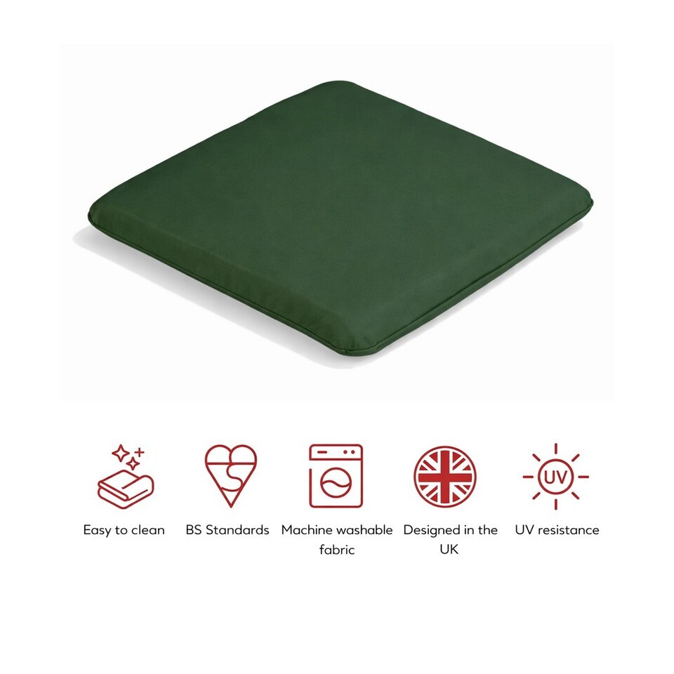 SP Armchair Seat Cushion Pad (Pack of 4) - L52 x W40 x H6 cm - Green