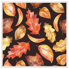 Autumn leaves on black (Picutre Frame) White | XL