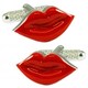 image 1 of Red Womens Lips Cufflinks - Onyx Art CK189