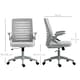 image 3 of Vinsetto Mesh Office Chair, Swivel Task Desk Chair with Lumbar Back Support, Flip-Up Arm, Adjustable Height for Home Office, Grey
