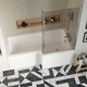 image 3 of 1700mm Right Hand L Shape Bathtub, Front Panel with Bath Screen - Chrome Profile White