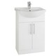 image 1 of Bathroom 650mm Vanity Unit with Deluxe Basin - Gloss White - (Impact) - Brassware Not Included White