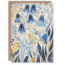 Bluebells Bloom Botanical Ochre Woman Her Birthday Card