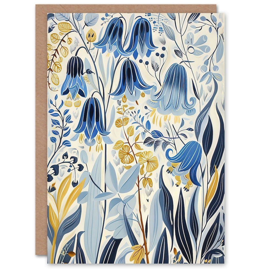 image 1 of Bluebells Bloom Botanical Ochre Woman Her Birthday Card