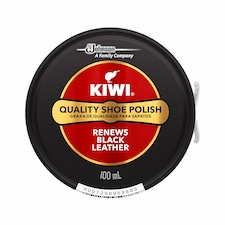 Kiwi Shoe Polish Wax Large Tin - For Polishing Leather Shoes 100ml | Black | Black