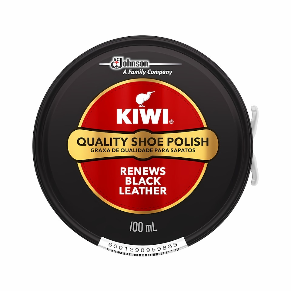 image 1 of Kiwi Shoe Polish Wax Large Tin - For Polishing Leather Shoes 100ml | Black | Black