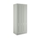 image 1 of Classic Square Panel Light Grey Double Wardrobe with Double Rail Grey