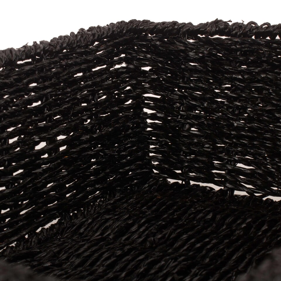 image 1 of Large Black Paper Rope Tray | Black | Black | Large
