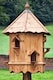 image 1 of Bergholt Dovecote, Two Tiered Hexagonal Birdhouse - Traditional English Pole Mounted Birdhouse for Doves or Pigeons | Brown | One Size