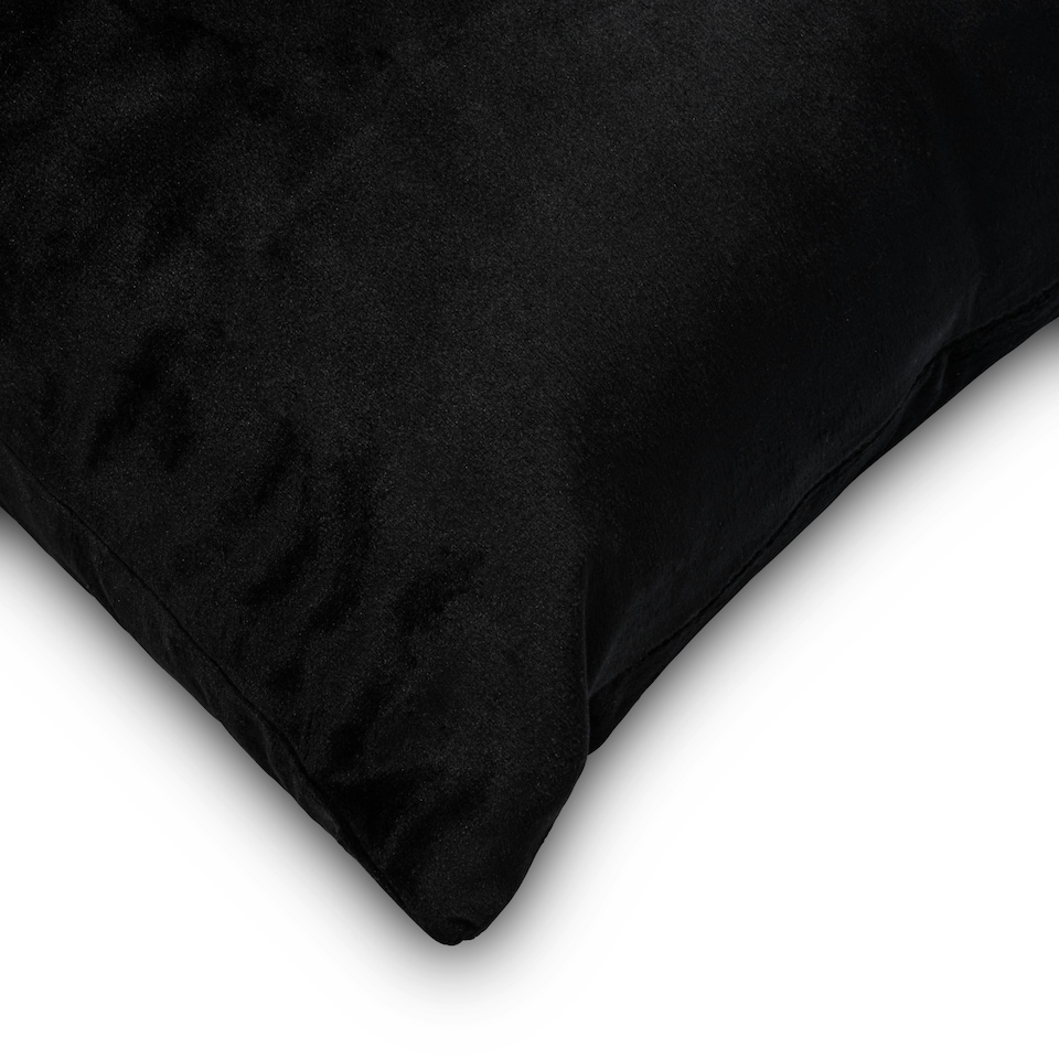 image 1 of Plain Velvet 45cm x 45cm Black Cushion Set of 4 | Black | 45cm x 45cm x 10cm | 4