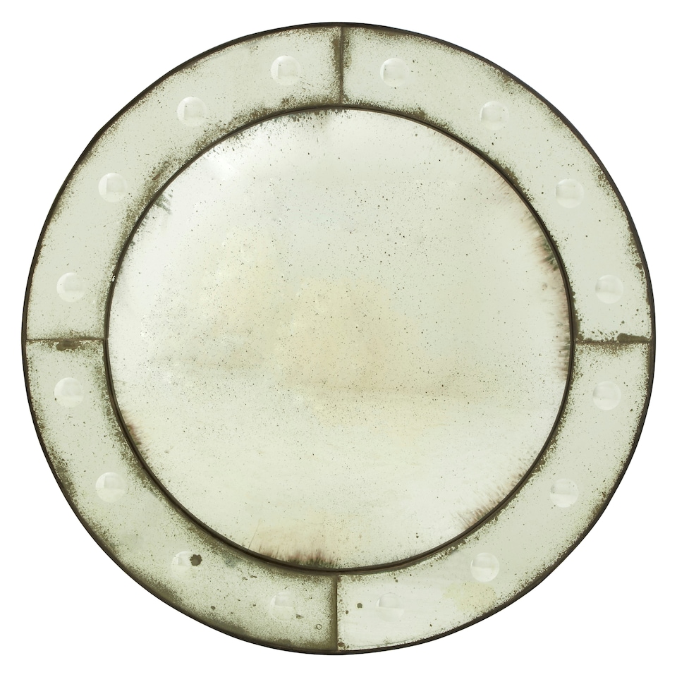 image 1 of Interiors by Premier Bubble Effect Convex Wall Mirror Green