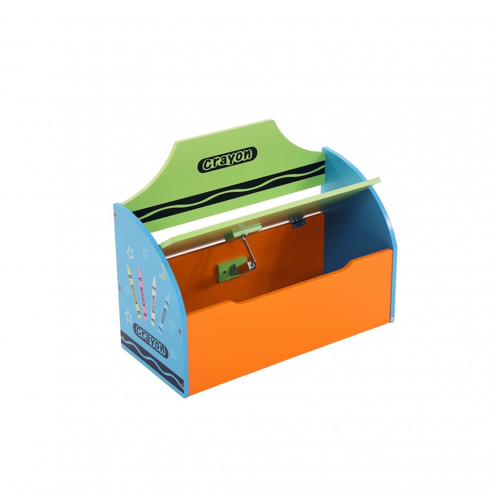 image 1 of Childrens Wooden Crayon Toy Storage Unit Box Bench