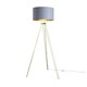 image 3 of ValueLights Aero Modern Gold Hairpin Design Tripod Floor Lamp with Grey/Gold Drum Shade - Includes 6w LED GLS Bulb 3000K