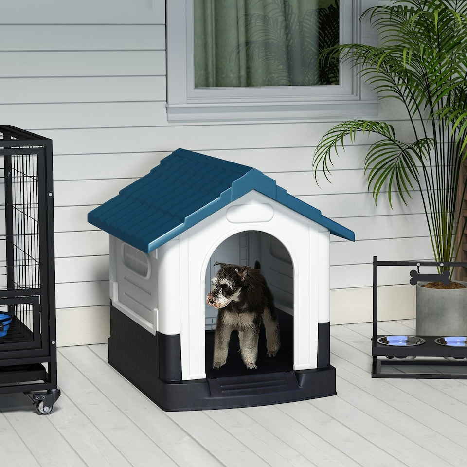 image 1 of PawHut Dog Kennel for Outside, for XS and S Dogs, 80 x 69 x 76cm, Blue