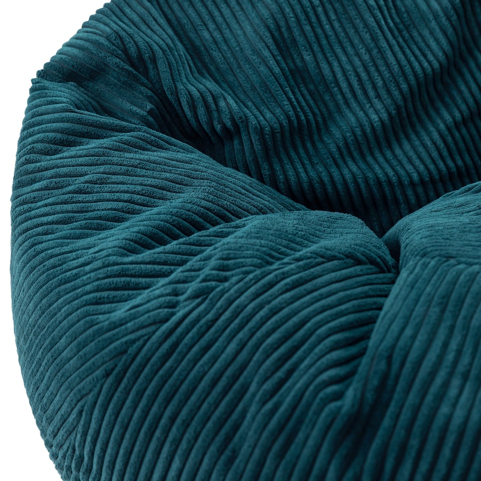 image 1 of Kingston Cord Adults Bean Bag Chair and Pouffe, Ready Filled Beanbag and Footstool Teal | Green | Teal Green | 2