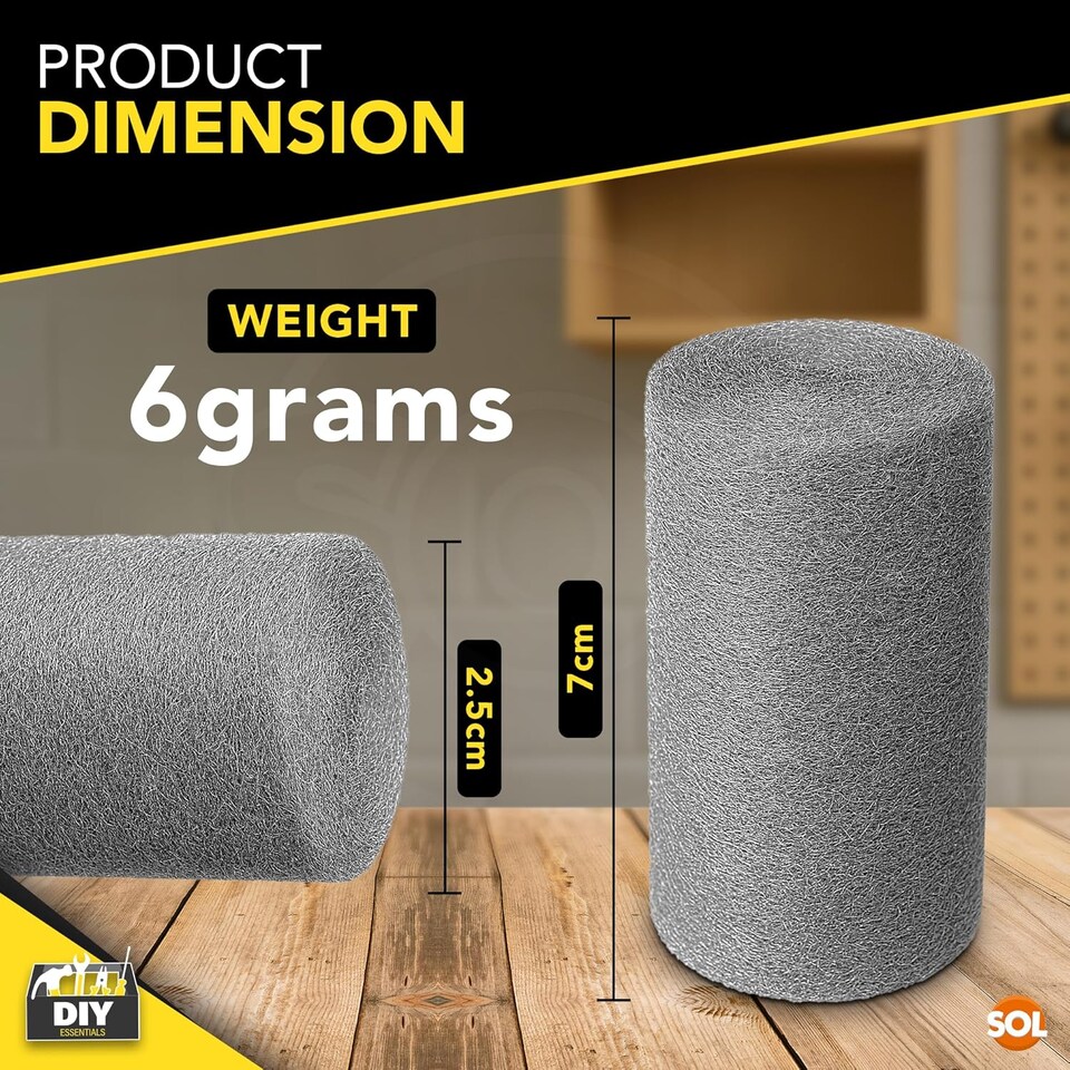 image 1 of 48pk Steel Wool Pads – Fine Grade 0 Metal Scourers for Polishing, Buffing, Rust Removal, Paint Prep & Cleaning Wood, Furniture & DIY