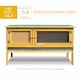 image 3 of PawHut Wooden Rabbit Hutch Bunny Cage Outdoor Small Animal House w/ Hinged Top