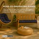 image 9 of Homescapes Garden Bench Cushion Luxury 3 Seater 100% Cotton Indoor Outdoor Seat Pad Navy Blue | 143 x 48 cm