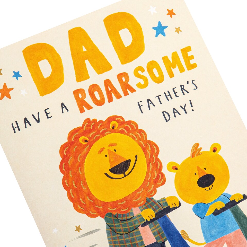 image 1 of Hallmark Father's Day Card For Dad - Cute 3D Lion And Cub Design