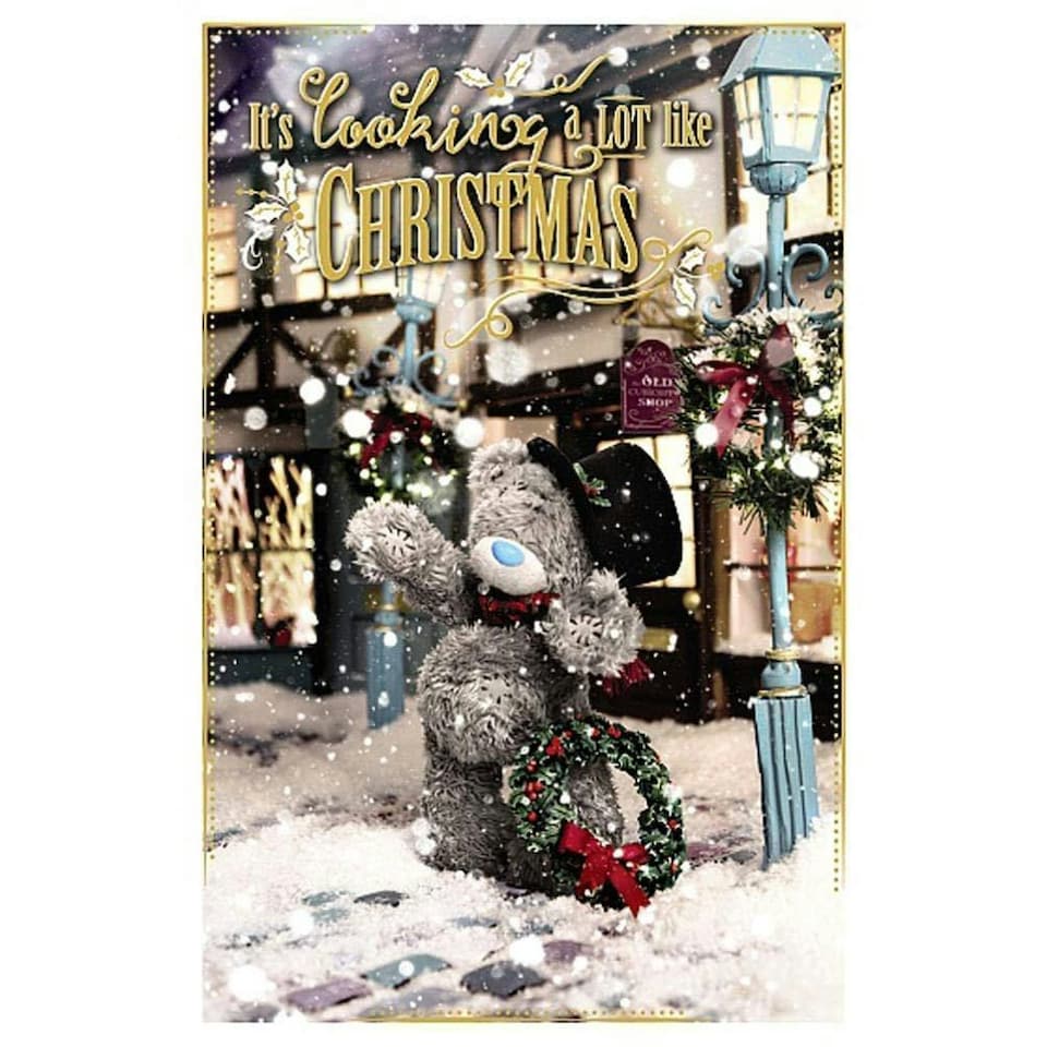 image 1 of Me To You Christmas and New Year Card Open Xmas Bear with Top Hat