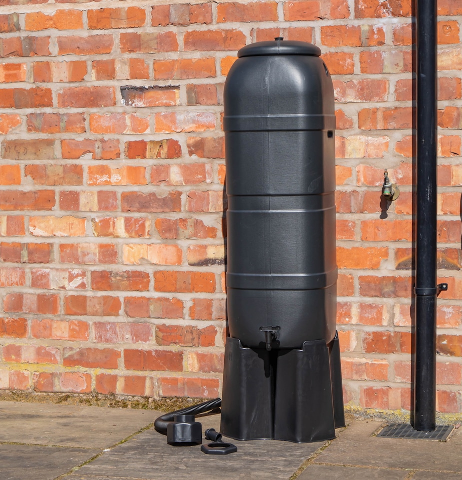 image 1 of Strata 100 Litre Slimline Garden Water Butt with Filter Kit & Stand