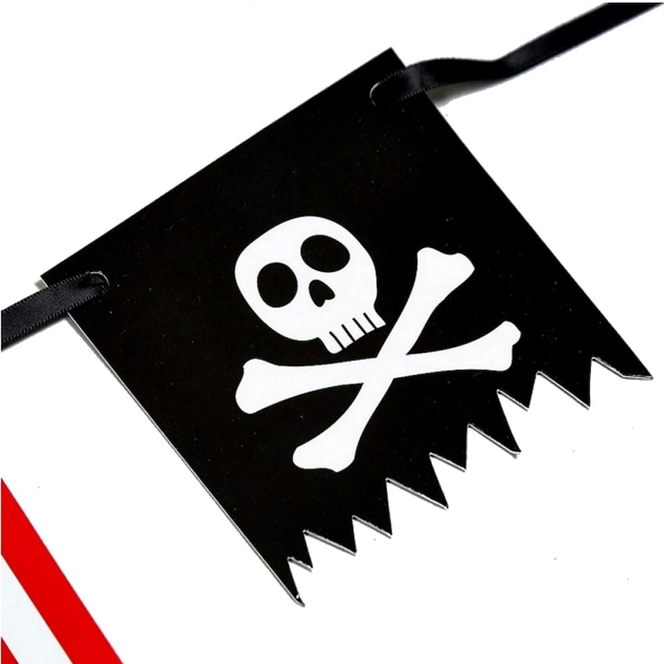 image 1 of Floss & Rock Make Your Own Party Bunting Kit - Pirate | Red | Black