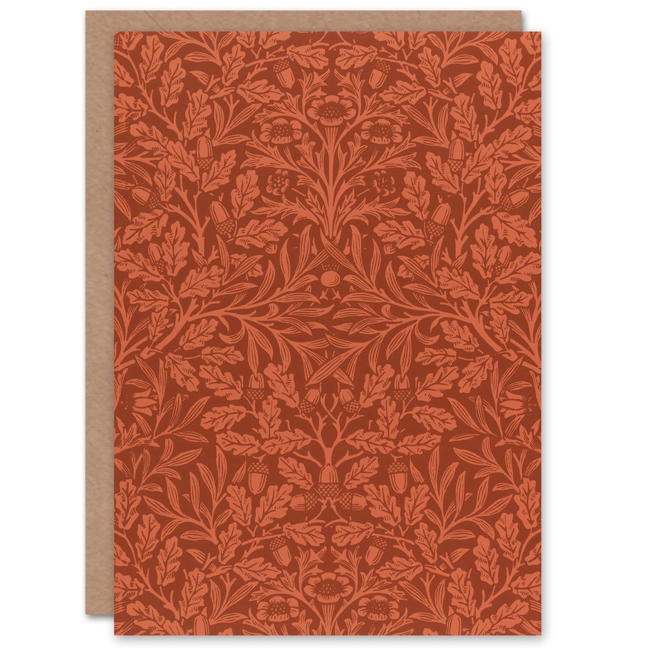 image 1 of William Morris Art Card Acorns and Oak Leaves Pattern