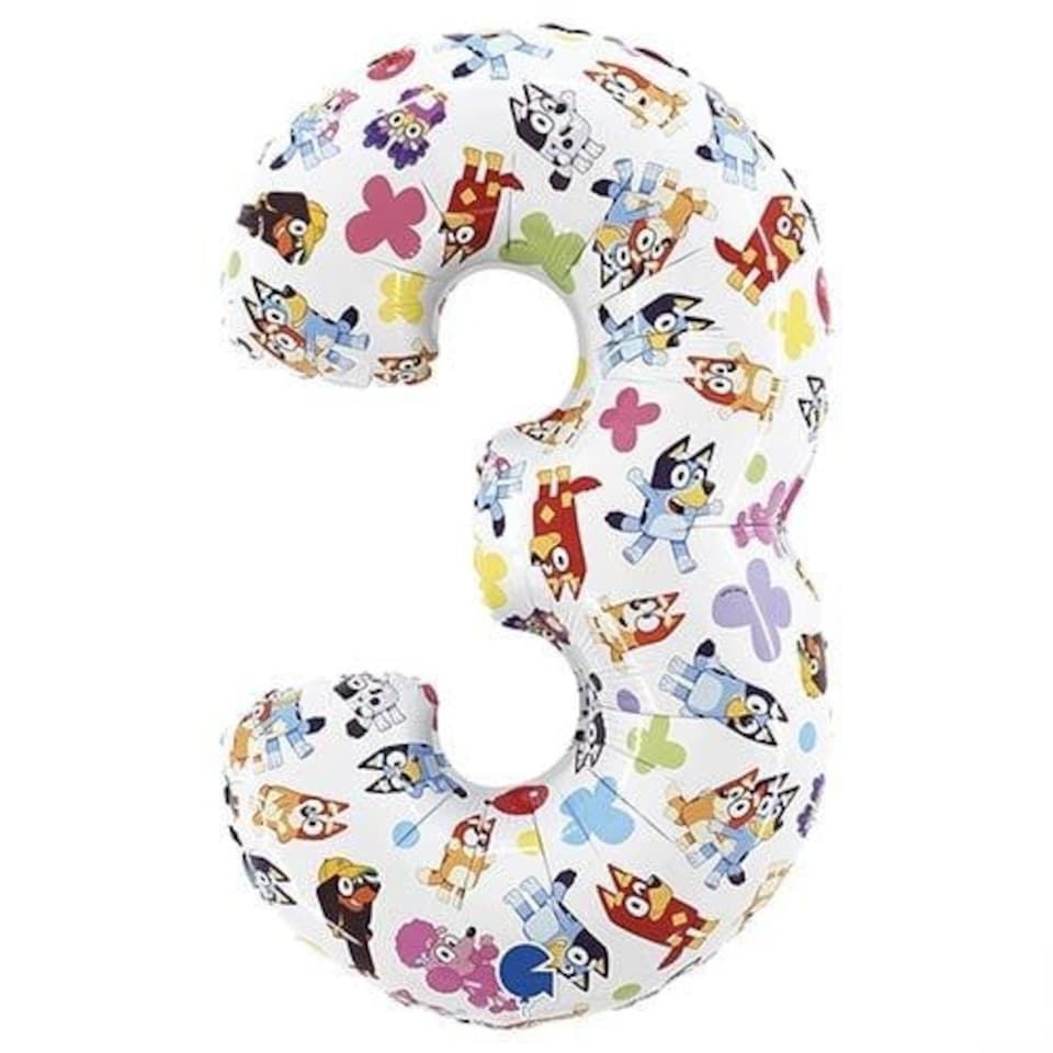 image 1 of Bluey Number 3 Giant Foil Helium Balloon 66cm / 26 in