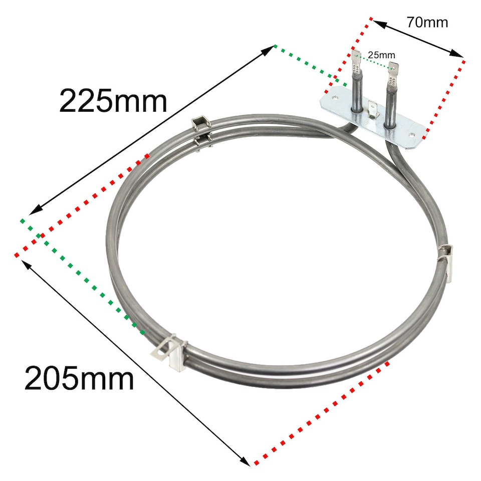 image 1 of SPARES2GO Fan Oven Heater Element compatible with Beko BDC BDVC BSC DBD ODF OIF OIM OSF OUM (1800W)