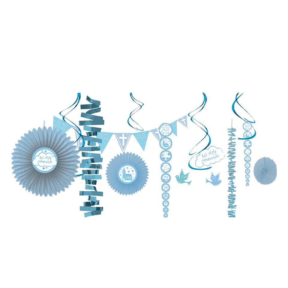 image 1 of Amscan First Holy Communion Church Bunting Decoration Kit - Blue - One Pack