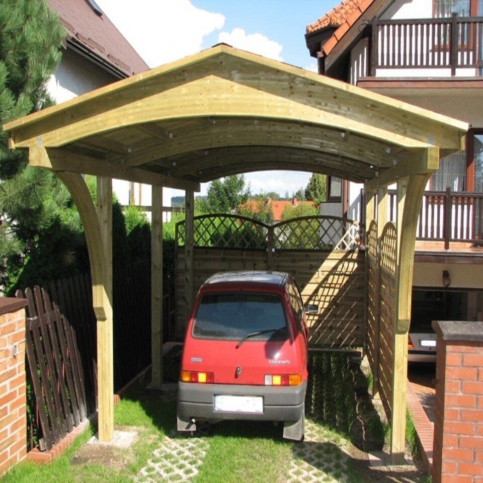 image 1 of Nevada Single Carport - Pressure Treated Timber - L605 x W378 x H299 cm Brown