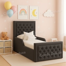 Children's Grey Plush 4ft Bed Frame