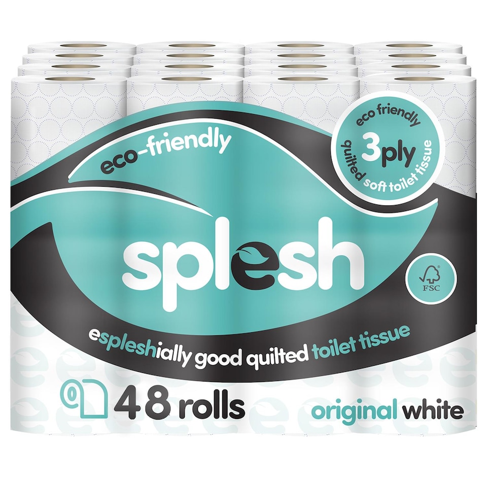 image 1 of Splesh Quilted Luxury White 3 Ply Soft Toilet Tissue Paper 48 Rolls