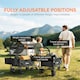 image 6 of Outsunny Outdoor Push Pull Wagon Stroller Cart w/ Canopy Top Black