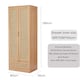 image 5 of 2-Door Rattan Wardrobe Closet Armoire with Drawer and Hanging Rack - W80xD55xH185 CM - Natrual