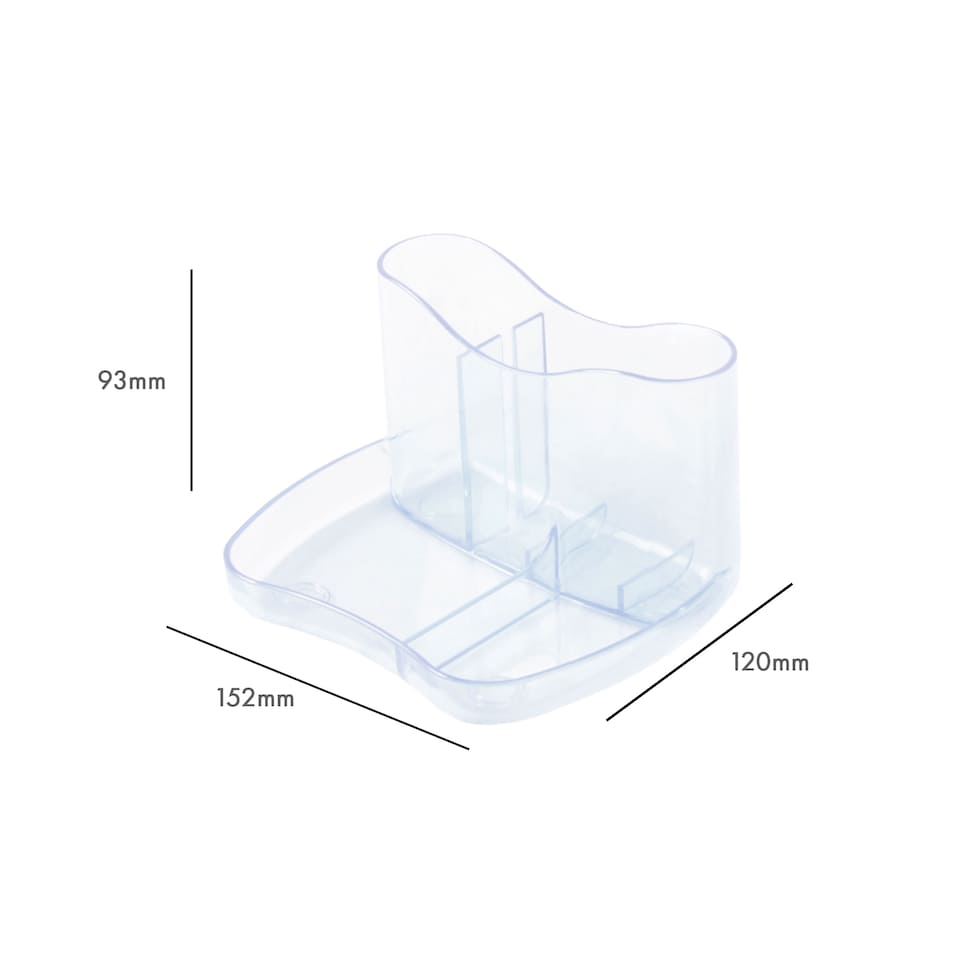 image 1 of 5 Star Contemporary KaddyMaster Desk Tidy Crystal Clear Pen Holder Office Organiser