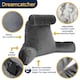 image 8 of Dreamcatcher Deluxe XL Grey Reading Pillow Detachable Headrest, Shredded Memory Foam Cuddle Cuddle Cushion Backrest Arm Support | Grey | Grey | XL - Grey | 1