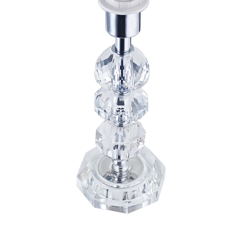 image 1 of Contemporary and Chic Clear K9 Crystal Glass Table Lamp Base with Faceted Moulds | Clear | Transparent | 1