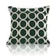 image 1 of Geometric O Chenille 45cm x 45cm Green Cushion Set of 4 | Green | Cream | 45cm x 45cm x 10cm | 4