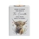image 6 of Personalised Highland Cow Wooden Tealight Holder Brown
