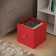 image 2 of Foldable Woven Fabric Storage Cube Box Drawer Insert Organiser Basket with Handle | Red | Red | Pack of 4 | 4