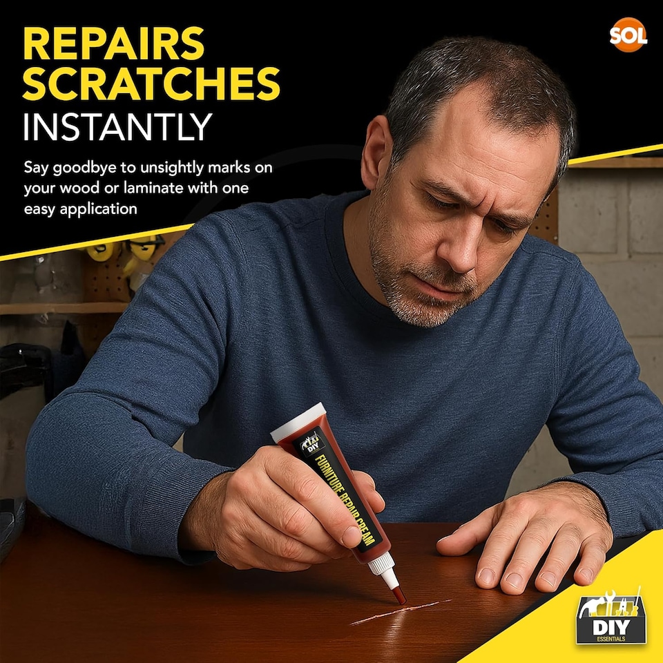 image 1 of 60g Furniture Repair Cream 3pk – White, Sapele & Cedar Wood Scratch Remover for Tables, Cabinets, Flooring & Surface Touch-Ups