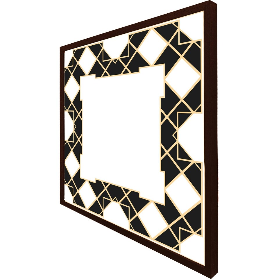 image 1 of Art dco diamond border (Picture Frame) White | S