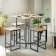 image 2 of 5-Piece Dining Table & Square Stool Set Kitchen Natural Brown Brown