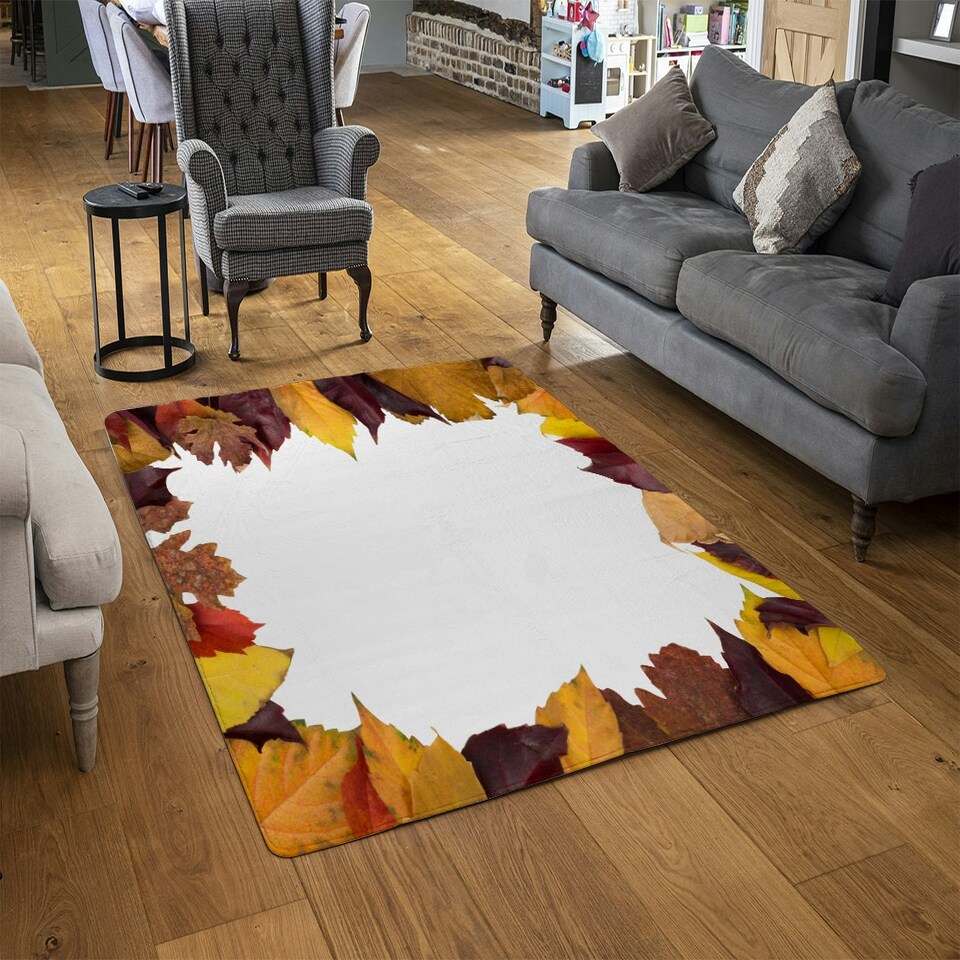 image 1 of Orange & Purple Autumn (Rug) Orange | Large: 140x200cm