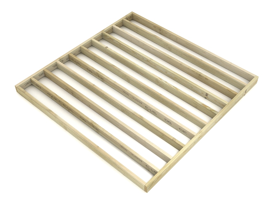 image 1 of eDecks Heavy Duty Decking Frame Kit, Pressure Treated Timber - 3 x 3m