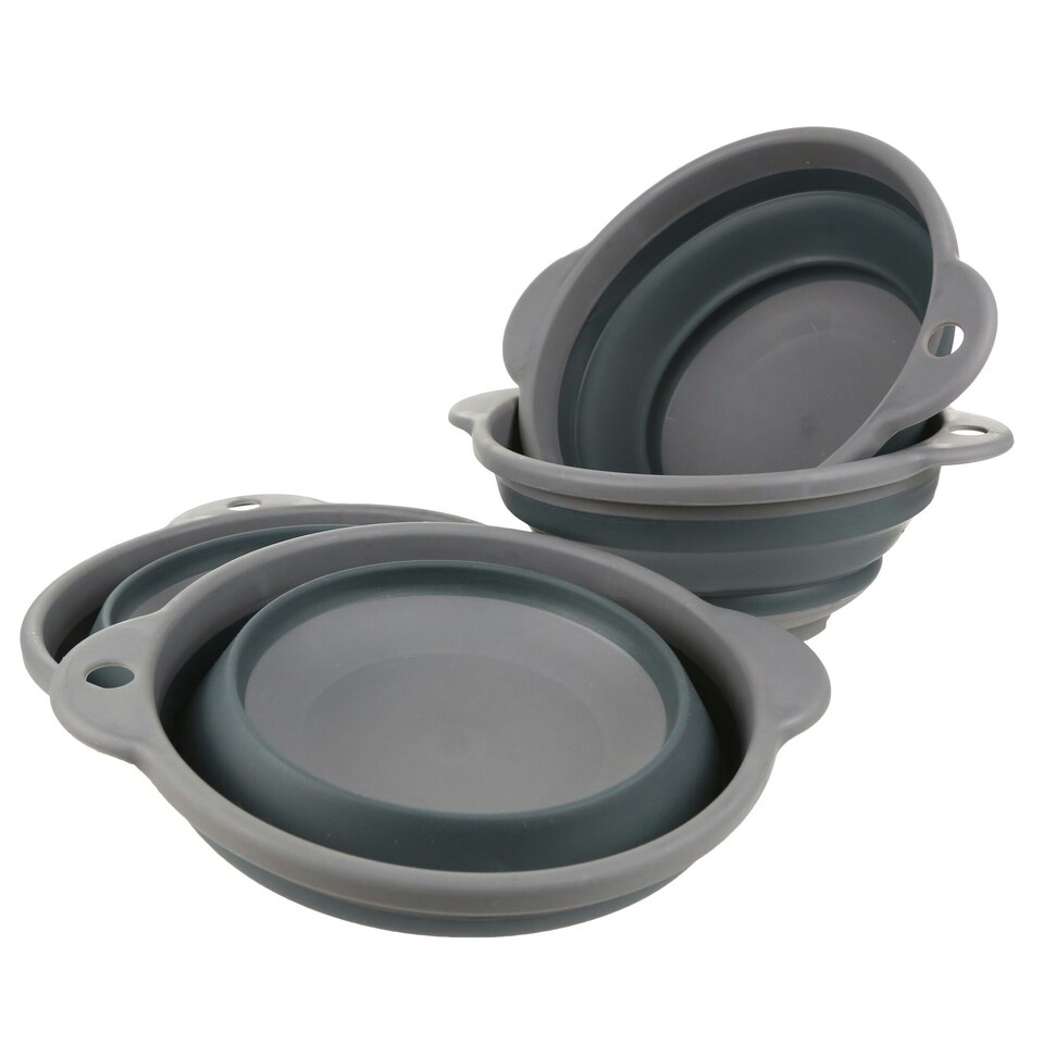 image 1 of TPR Folding Bowl (set of 4) Grey